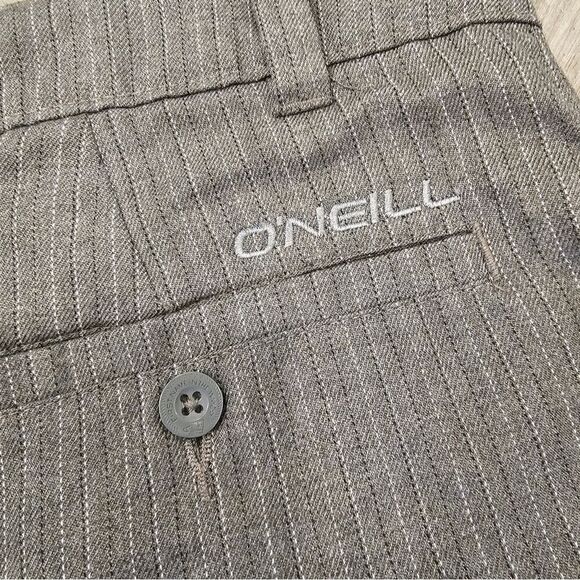 O'Neill Shorts Mens Size 38 Flat Front Gray Pinstripe Casual Oneill Vacation - Picture 4 of 6